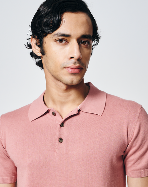 Clay Pink Piqué Signature B-Polo - Cotton Bamboo - I
