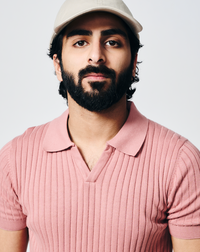 Clay Pink Drop Needle V-Polo - Cotton Bamboo - I