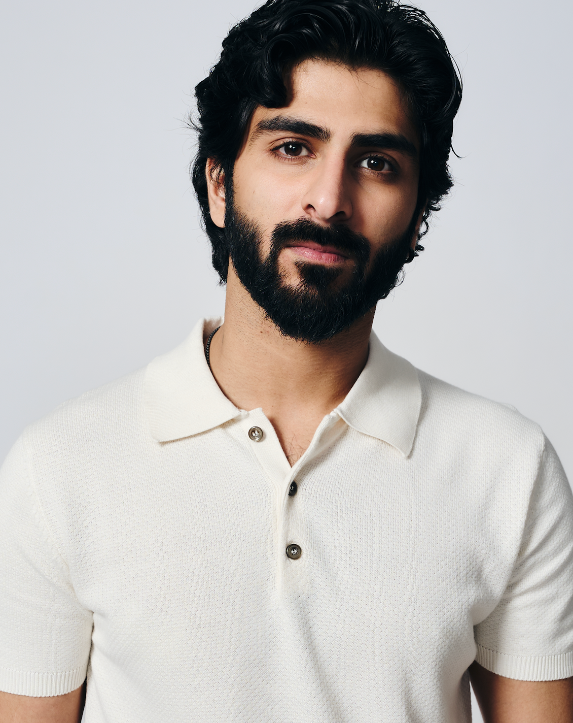 Soft White Waffle B-Polo - Cotton Bamboo - I