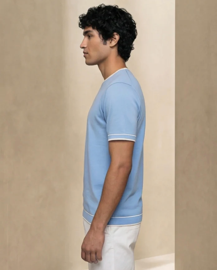 Sky Blue Contrast T-Shirt