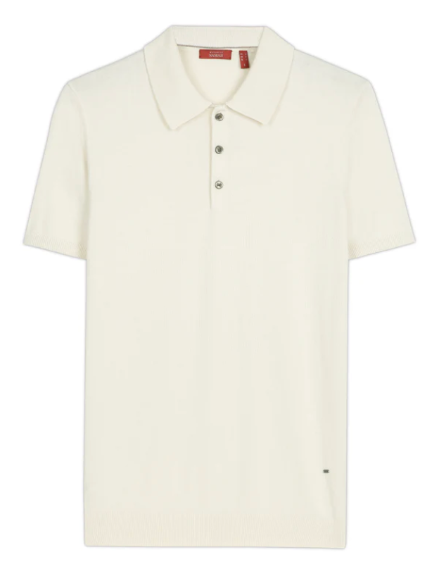 Soft White Cotton-Bamboo Signature Polo