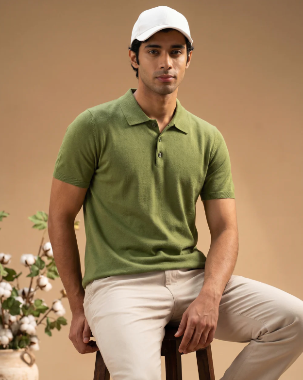 Grass Green Cotton-Bamboo Signature Polo