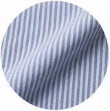 Soft White Seersucker Stretch Shirt - Blue Stripe