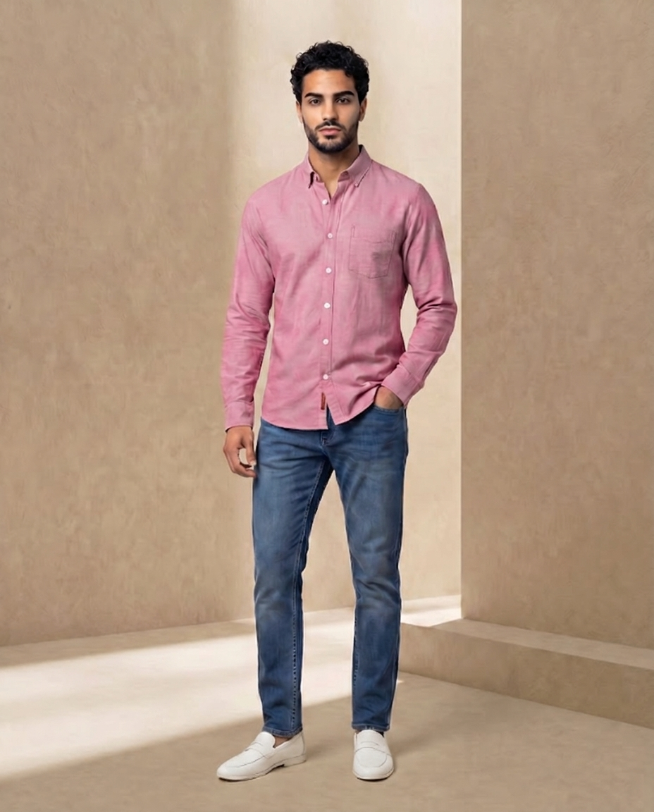 Vintage Red Oxford Chambray Shirt