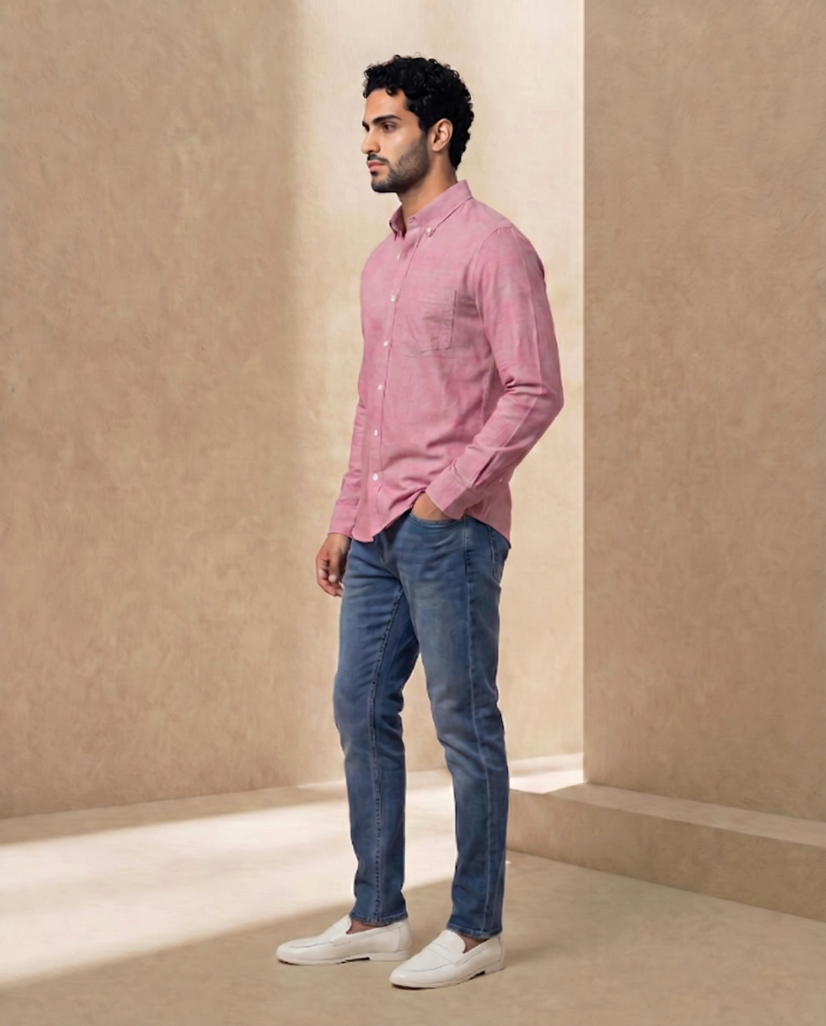 Vintage Red Oxford Chambray Shirt