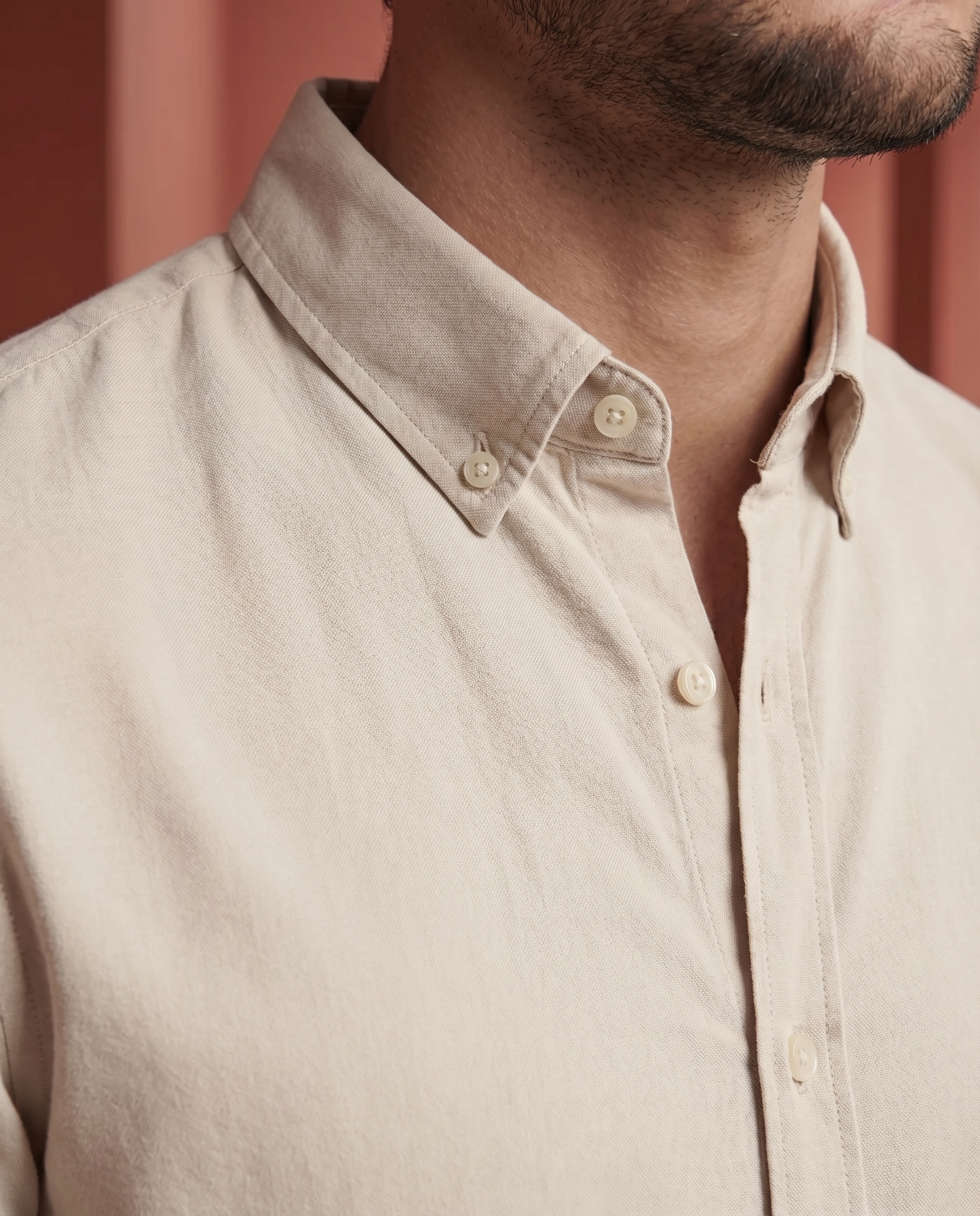 Light Beige Oxford Chambray Shirt