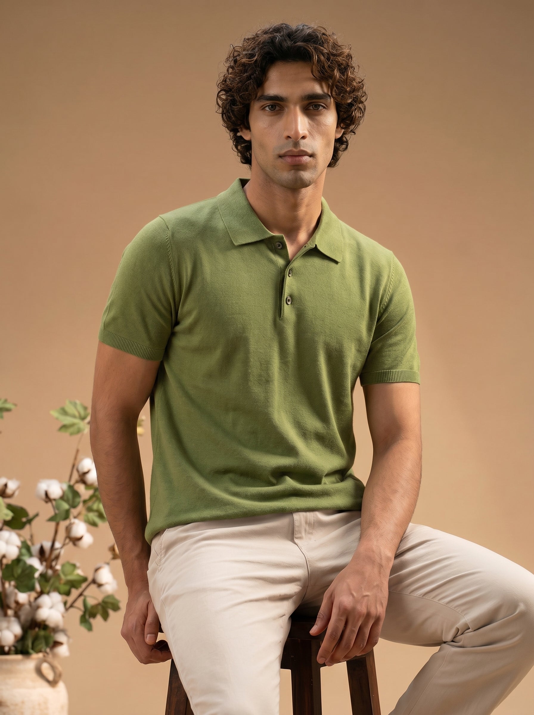 Fern Green Cotton-Bamboo Signature Polo
