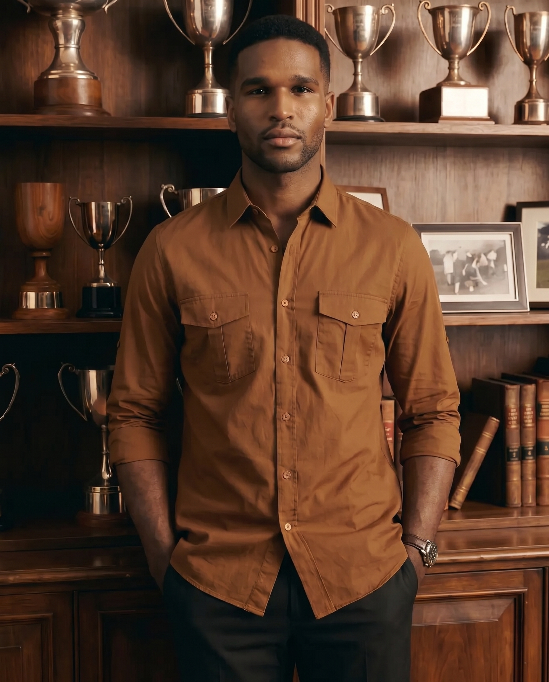 100% Cotton Water Repellant Deep Ochre Safari Shirt