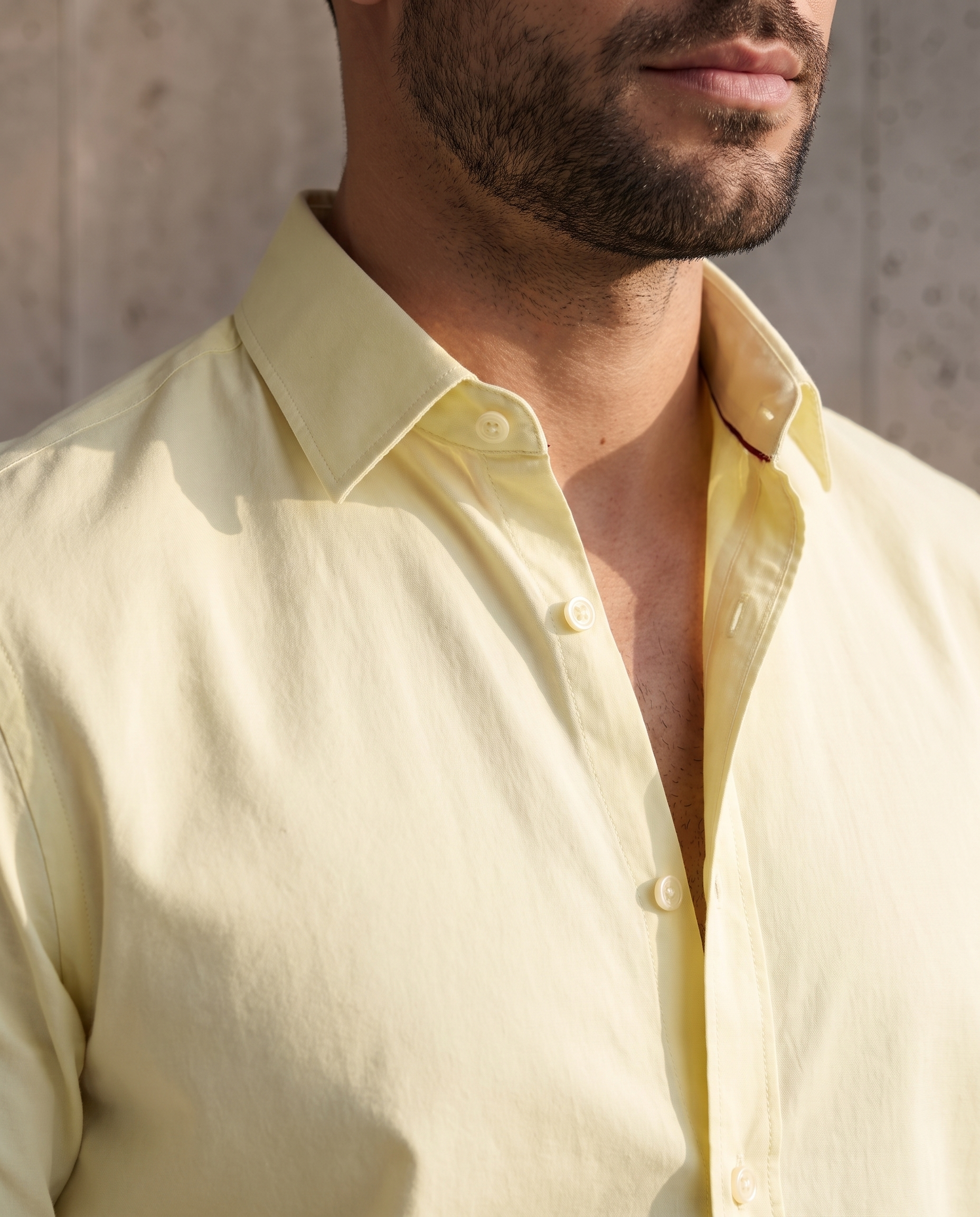 Lemon Yellow Oxford Chambray Shirt
