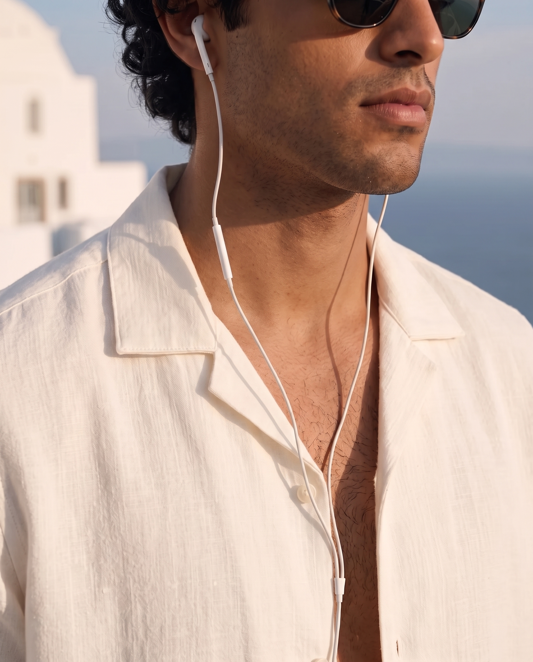 Soft White Double-cloth Cuban Shirt