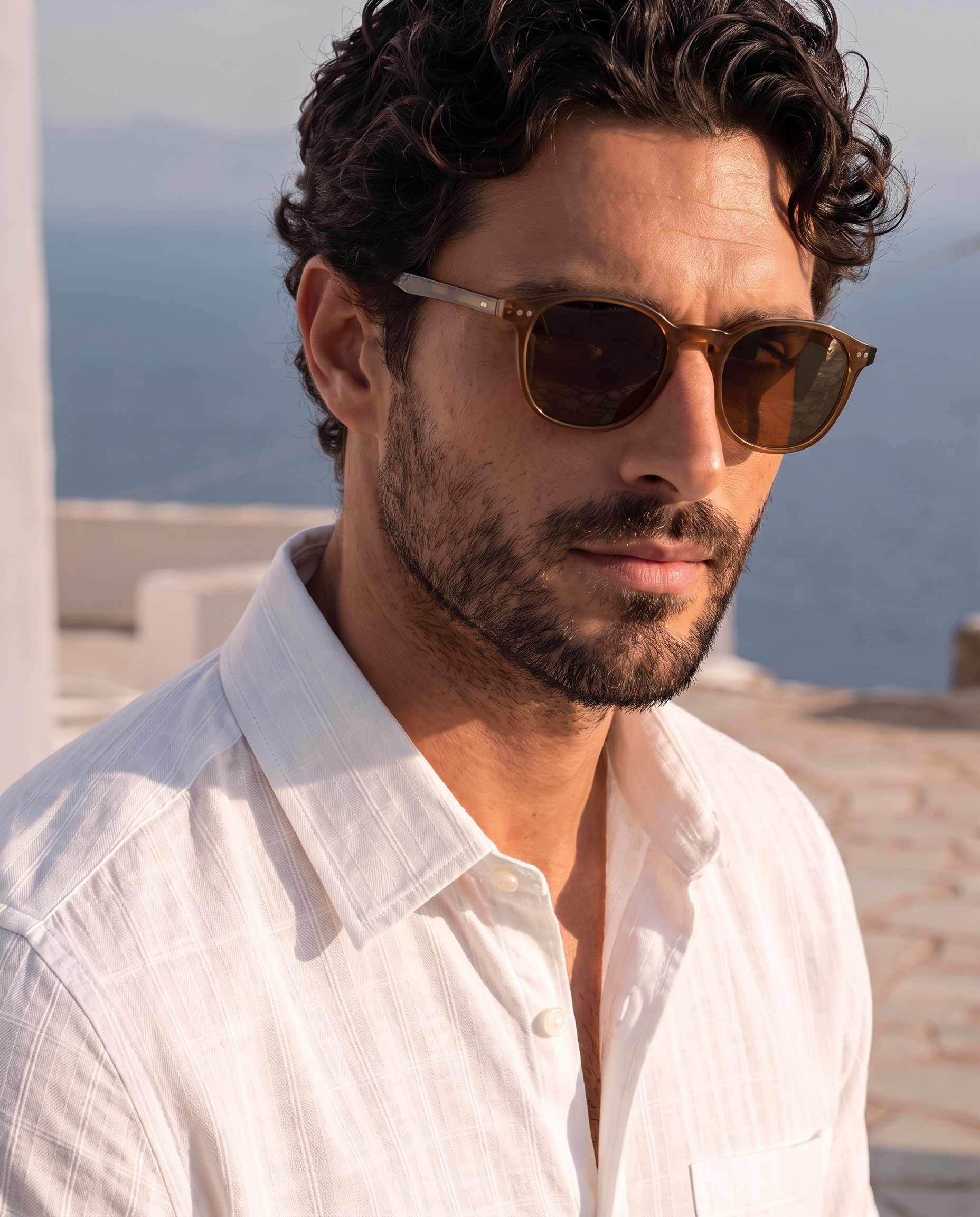 Soft White Tonal Grid Shirt