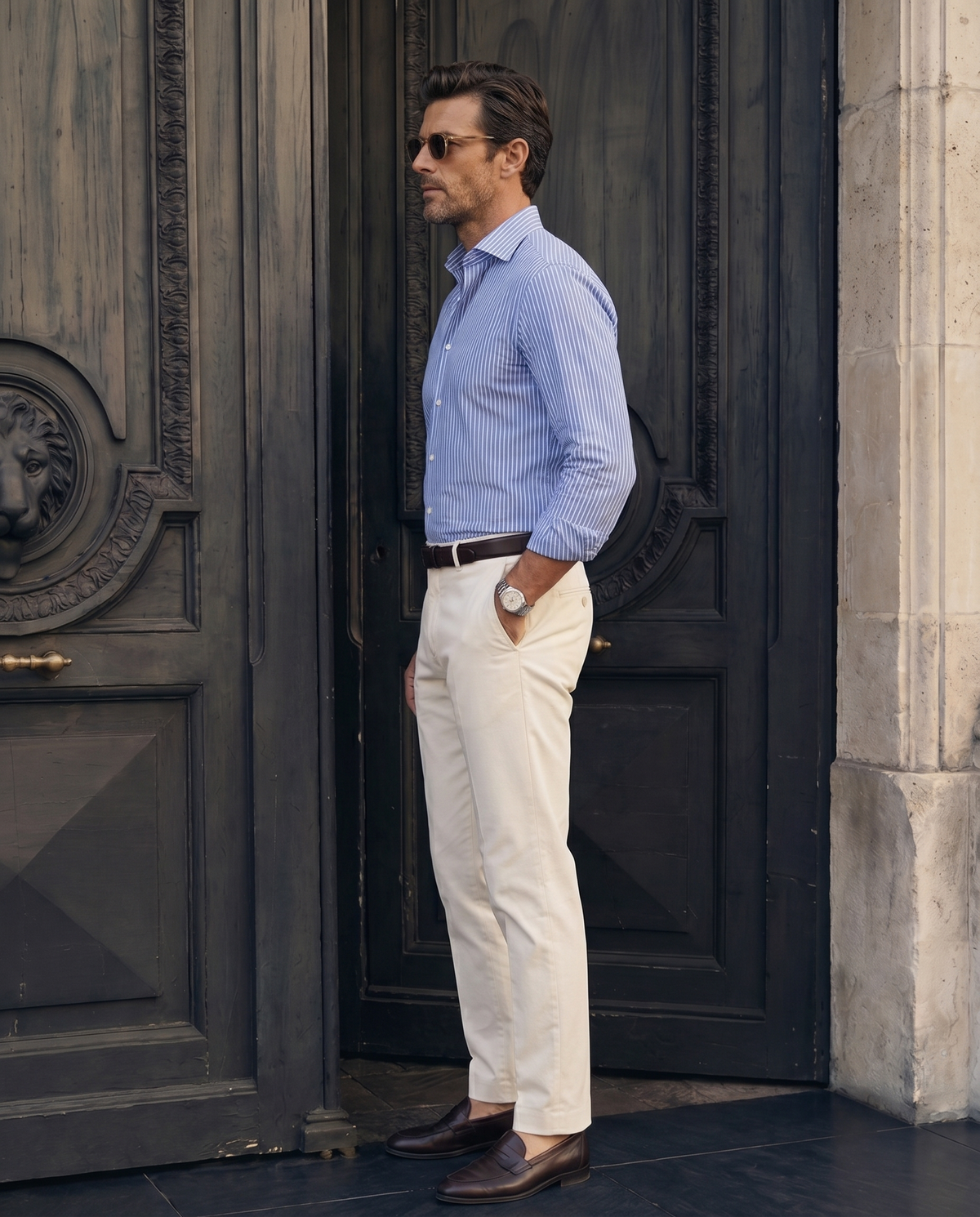 Powder Blue Club Stripe Shirt