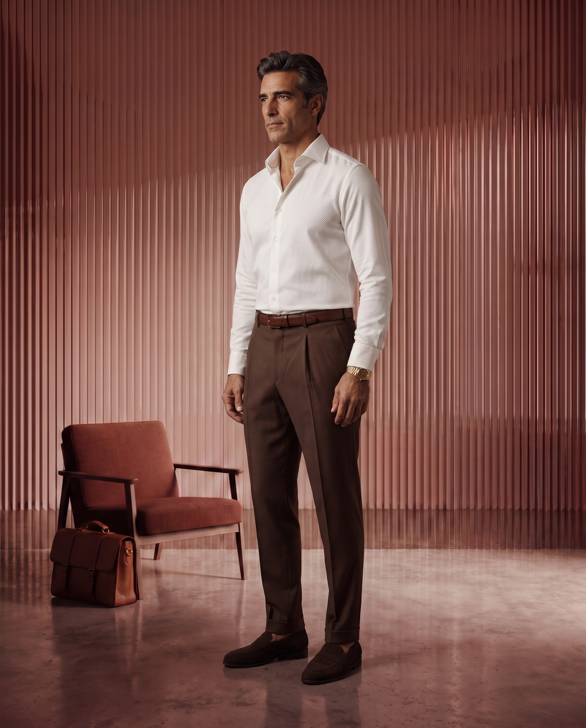 Soft White Honeycomb Weave Shirt