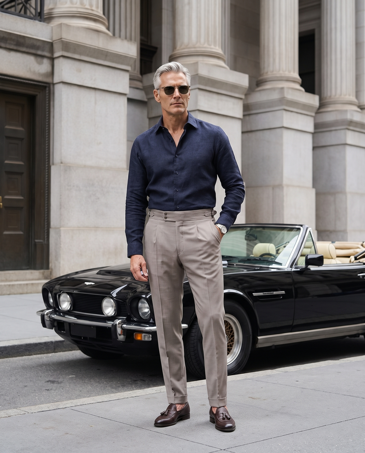 Indigo Navy Delavé 100% Linen Shirt
