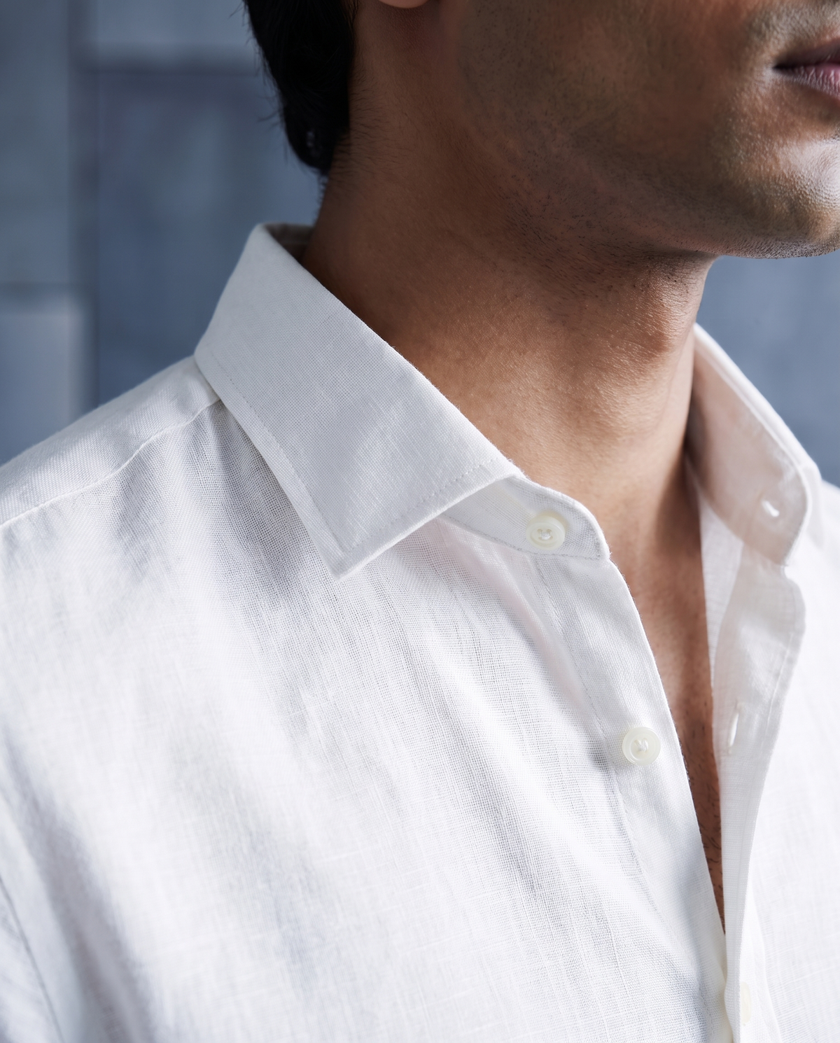 Ivory White Cosmo Linen Blend Shirt