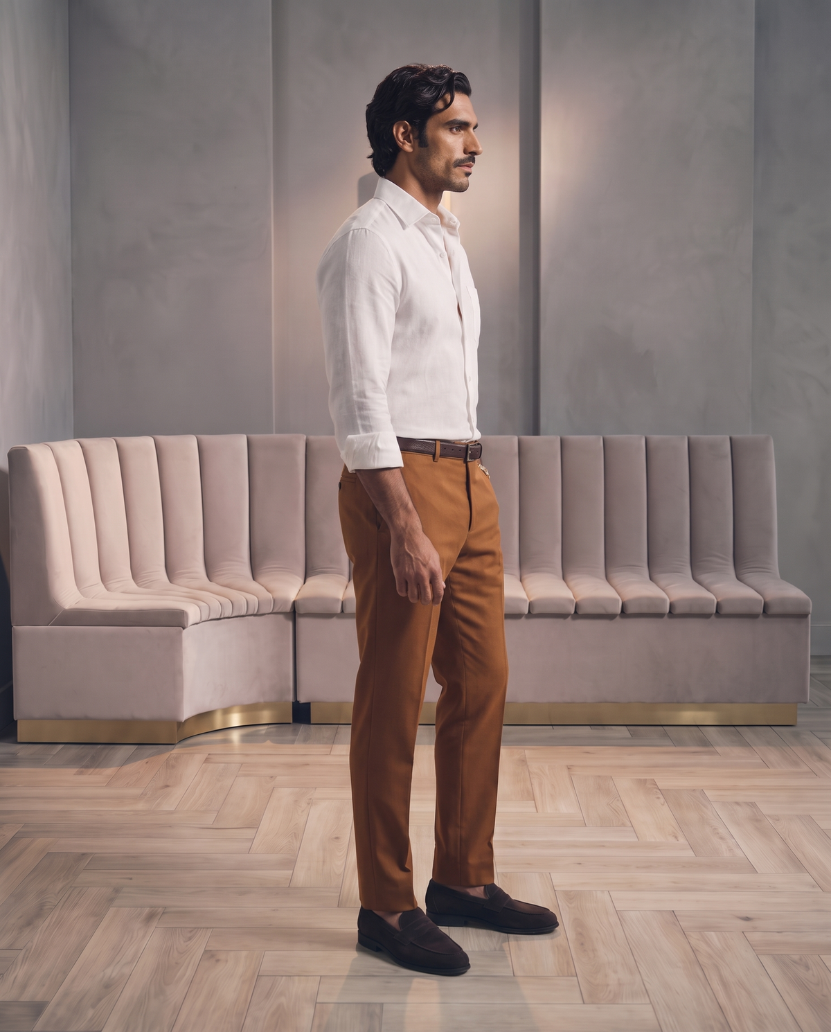 Soft White CEO Linen Blend Shirt