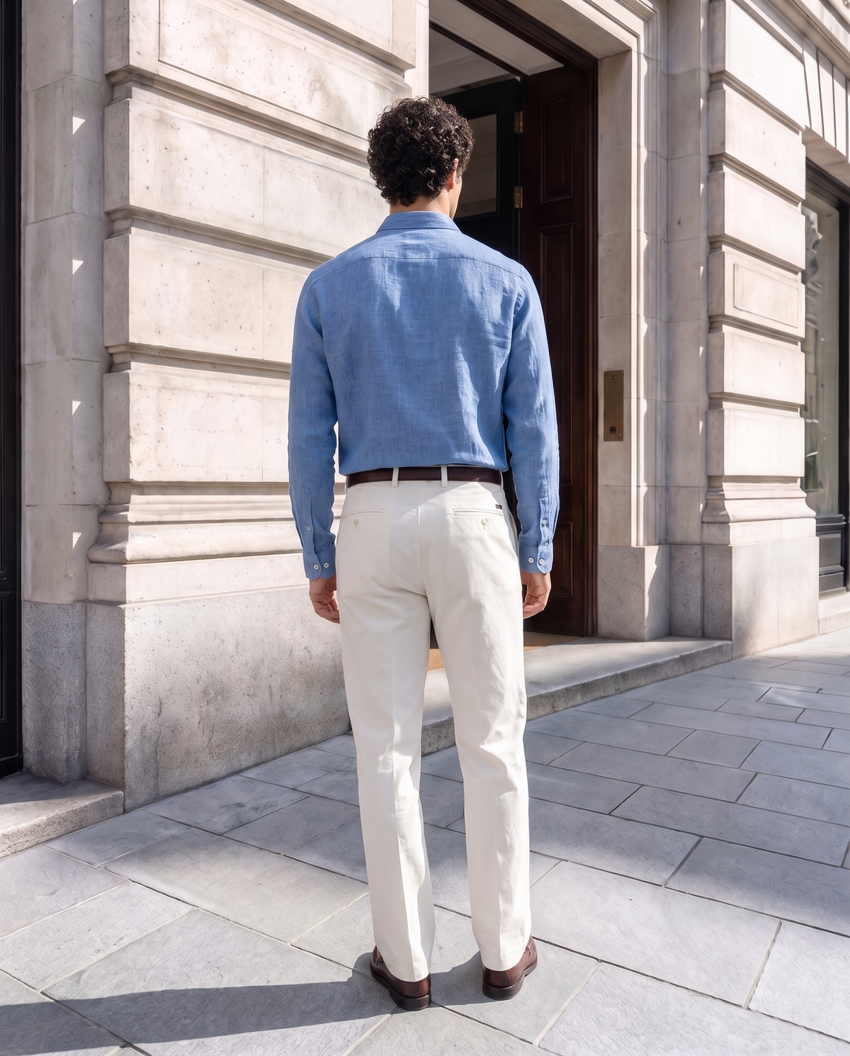 Denim Blue Delavé 100% Linen Shirt