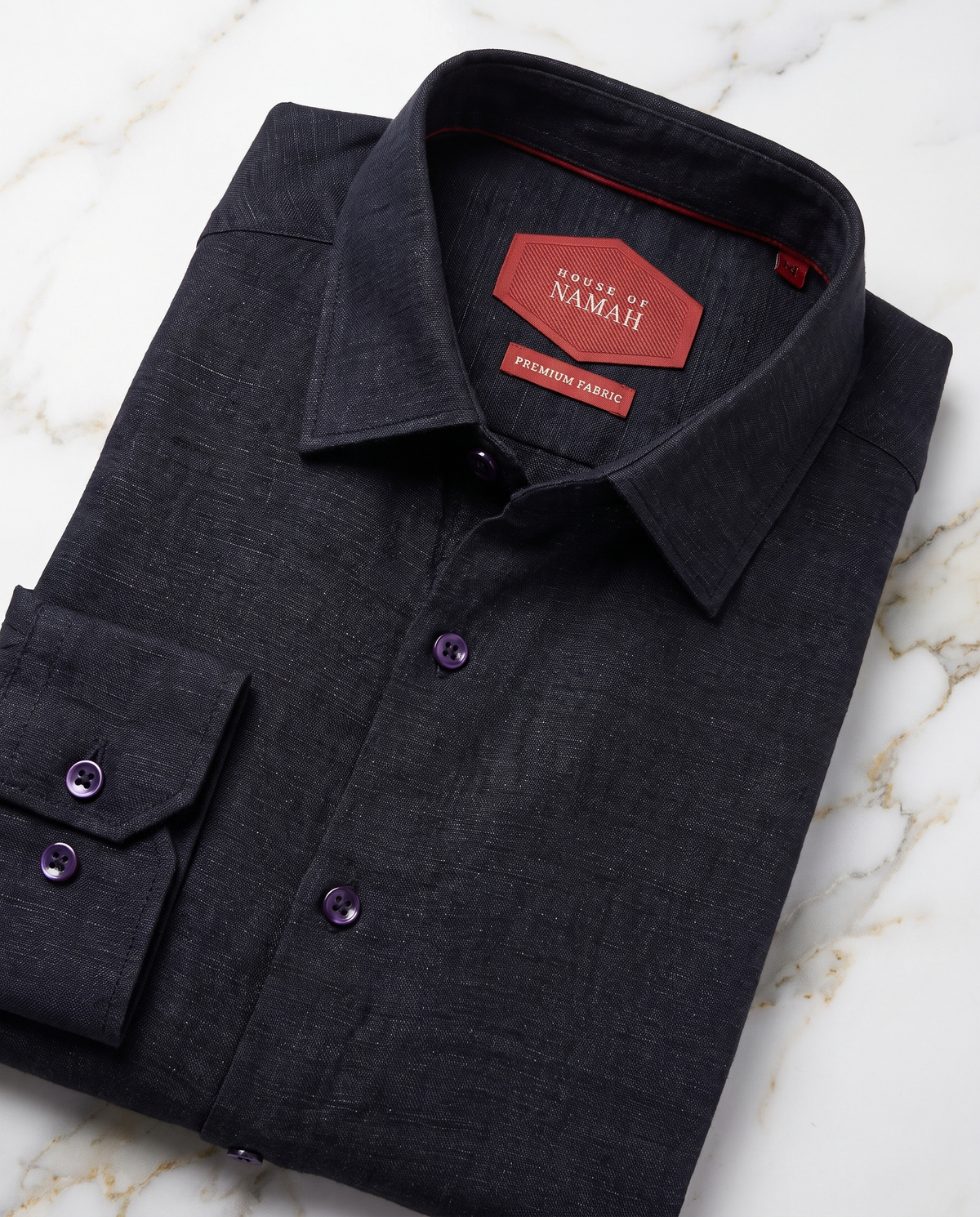 Indigo Navy Delavé 100% Linen Shirt