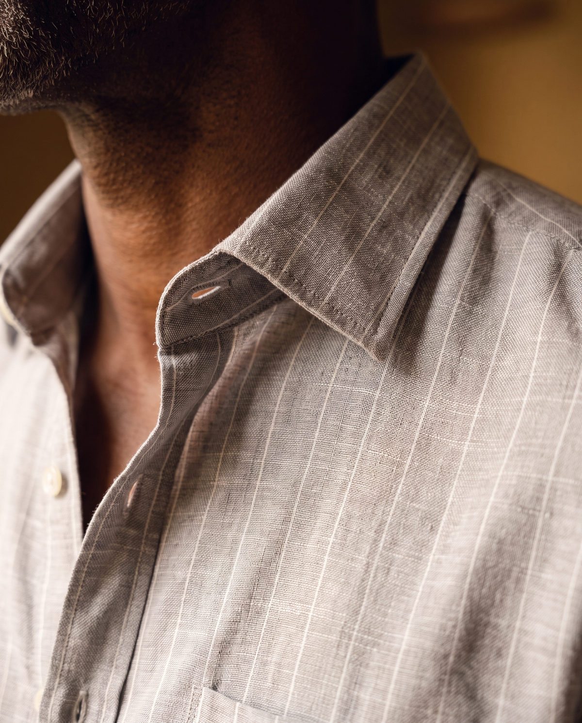 Natural 100% Linen Amalfi Stripe Shirt