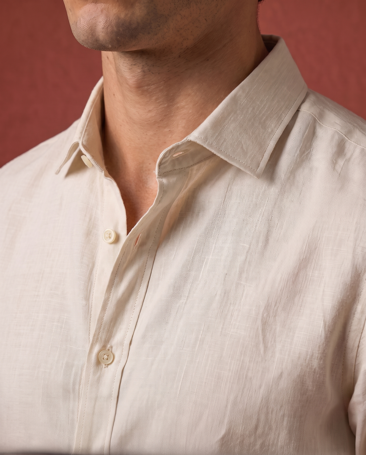 Natural Cosmo Linen Blend Shirt