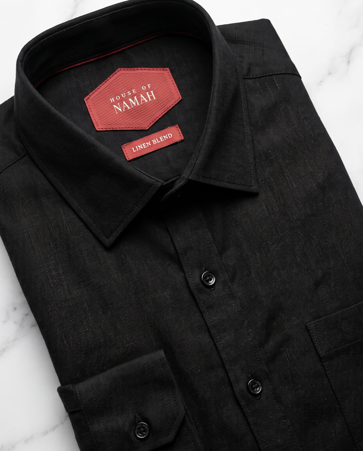 Ink Black CEO Linen Blend Shirt