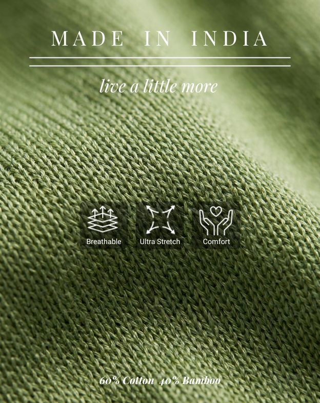 Fern Green Cotton-Bamboo U-Neck Polo