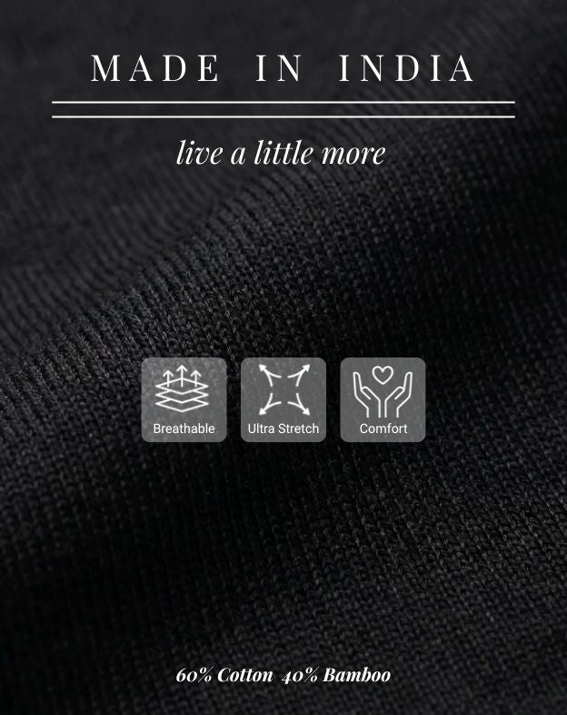 Ink Black Cotton-Bamboo Signature Polo