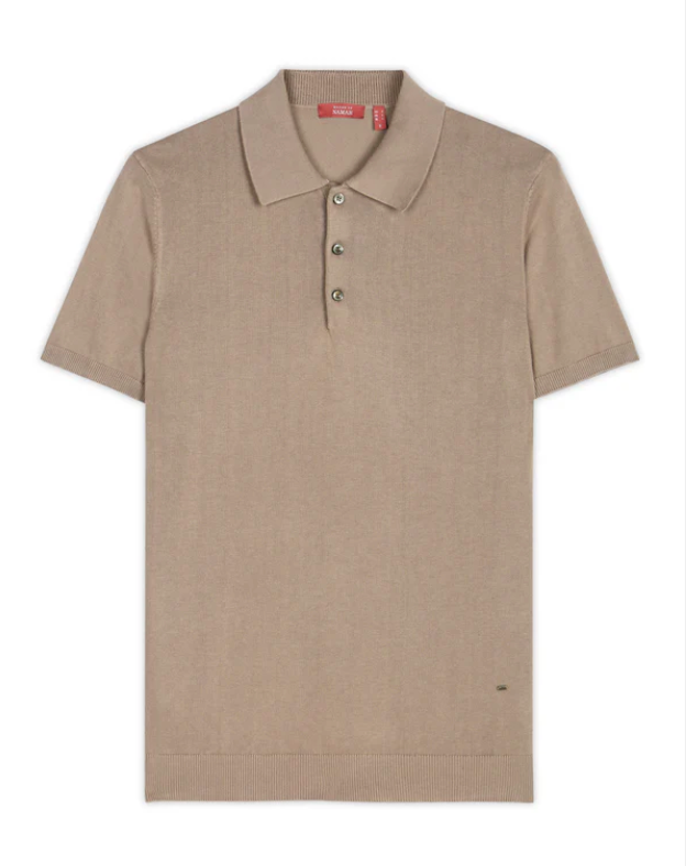 Warm Tan Cotton-Bamboo Signature Polo