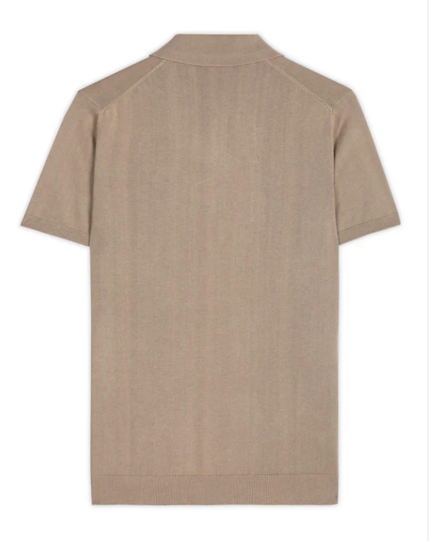 Warm Tan Cotton-Bamboo Signature Polo