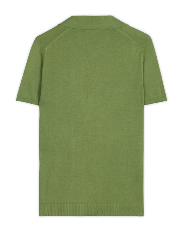 Fern Green Cotton-Bamboo U-Neck Polo