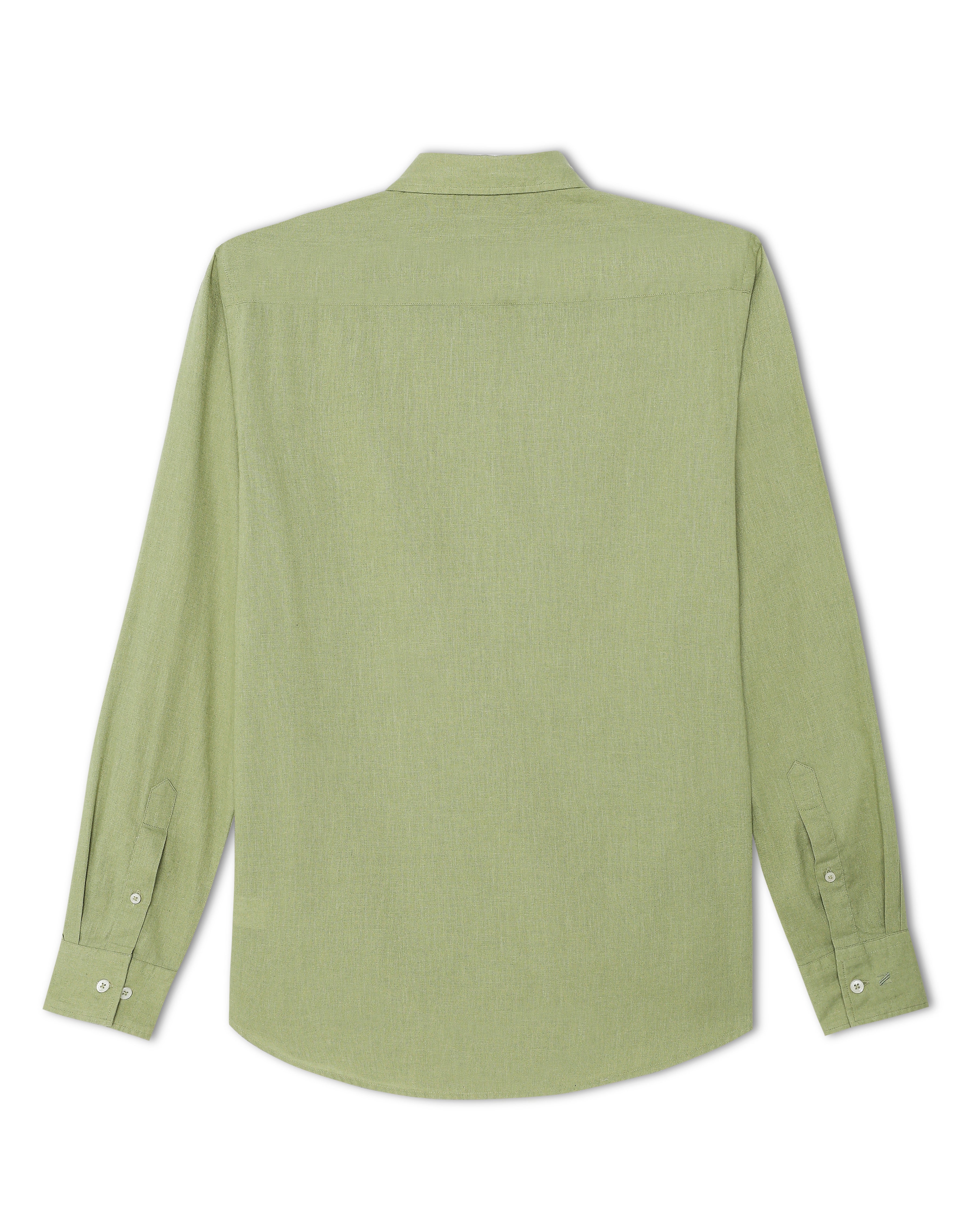 Moss Green Linen Blend Kurta Shirt